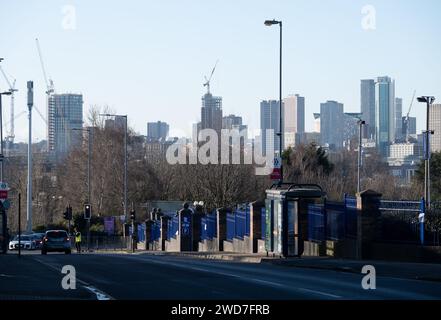 Birmingham city centre view from near St. Andrew`s football ground, Bordesley Green, Birmingham, UK Stock Photo